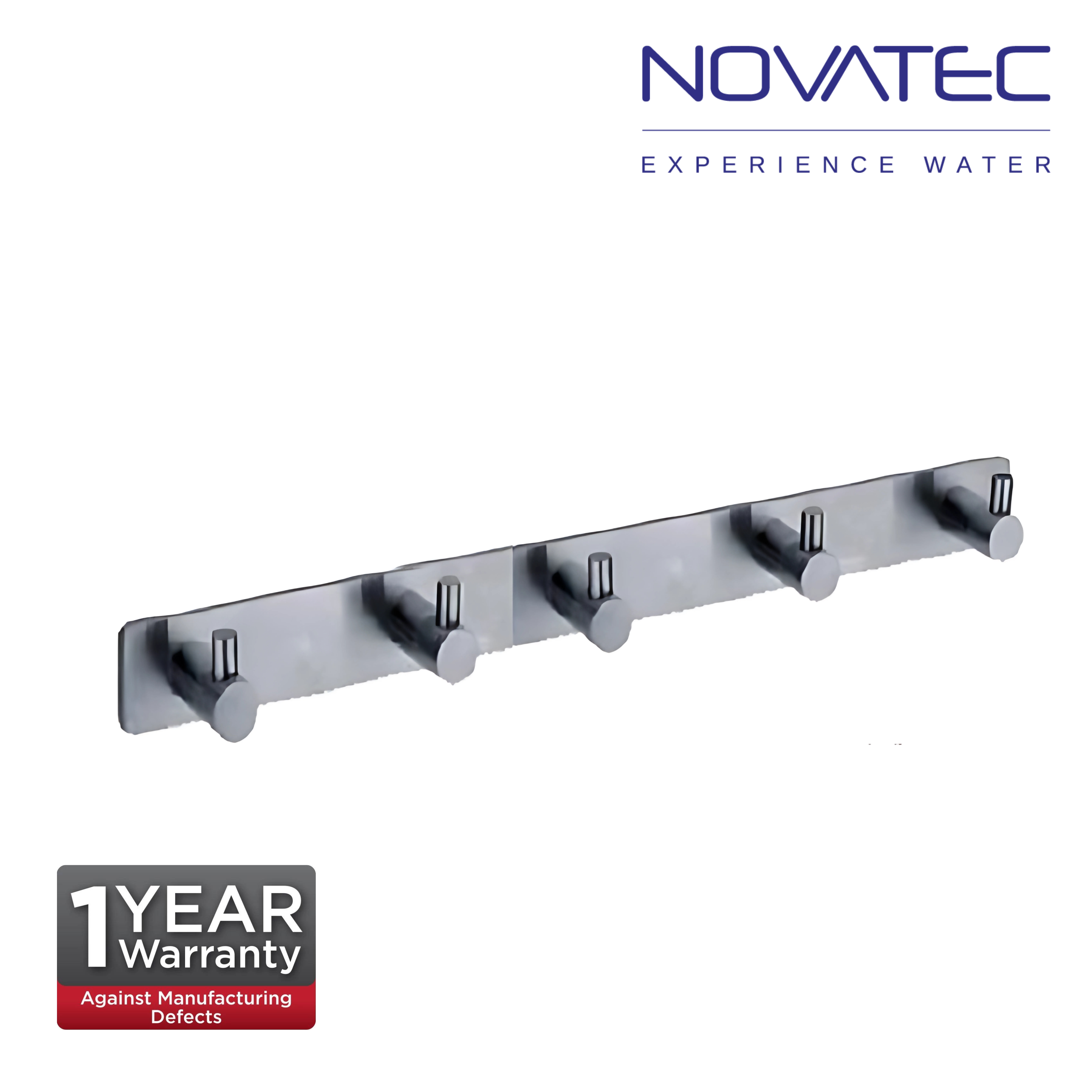 Novatec Stainless Steel Robe Hook with 5 Single Hook