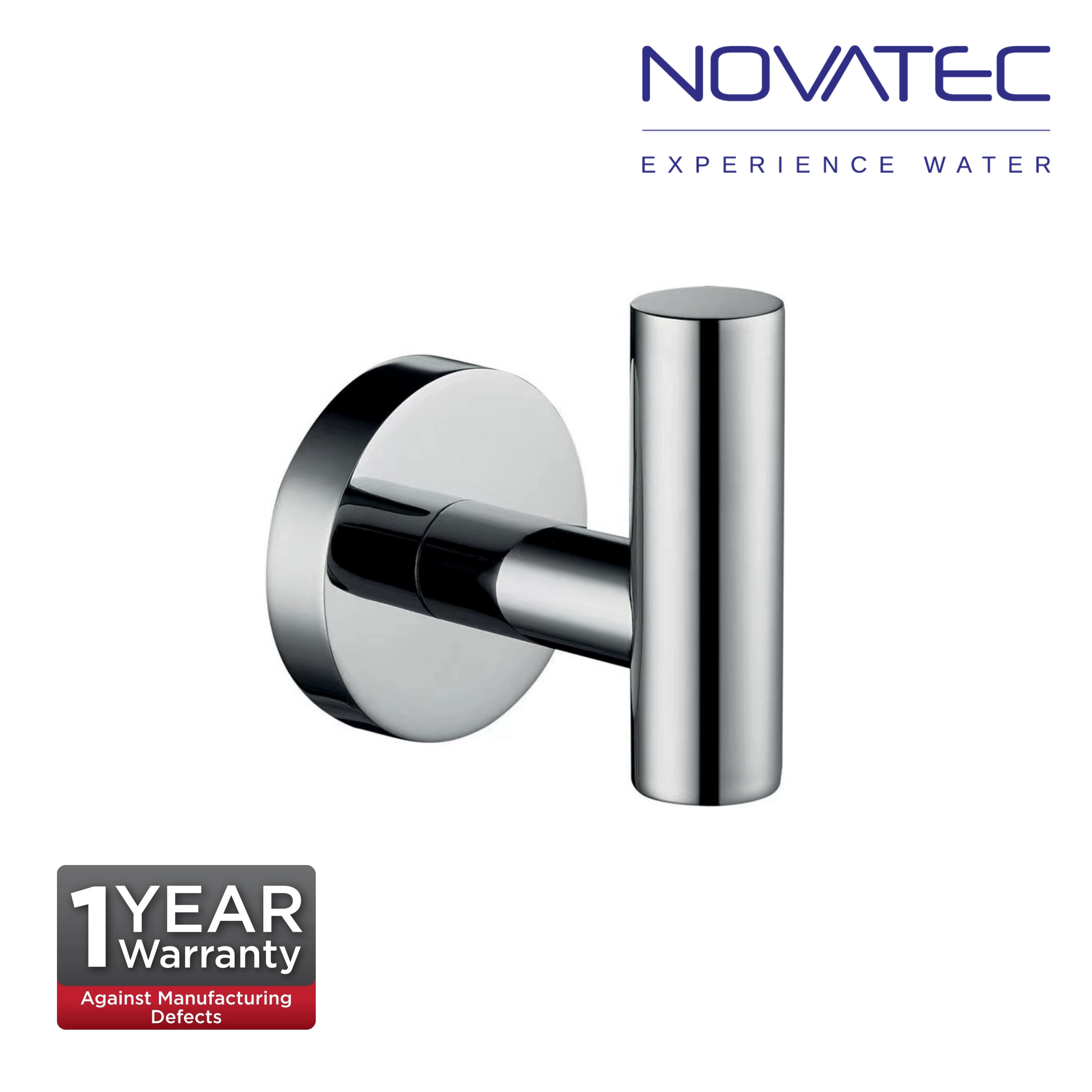 Novatec Aria Stainless Steel Robe Hook  (NV25510)