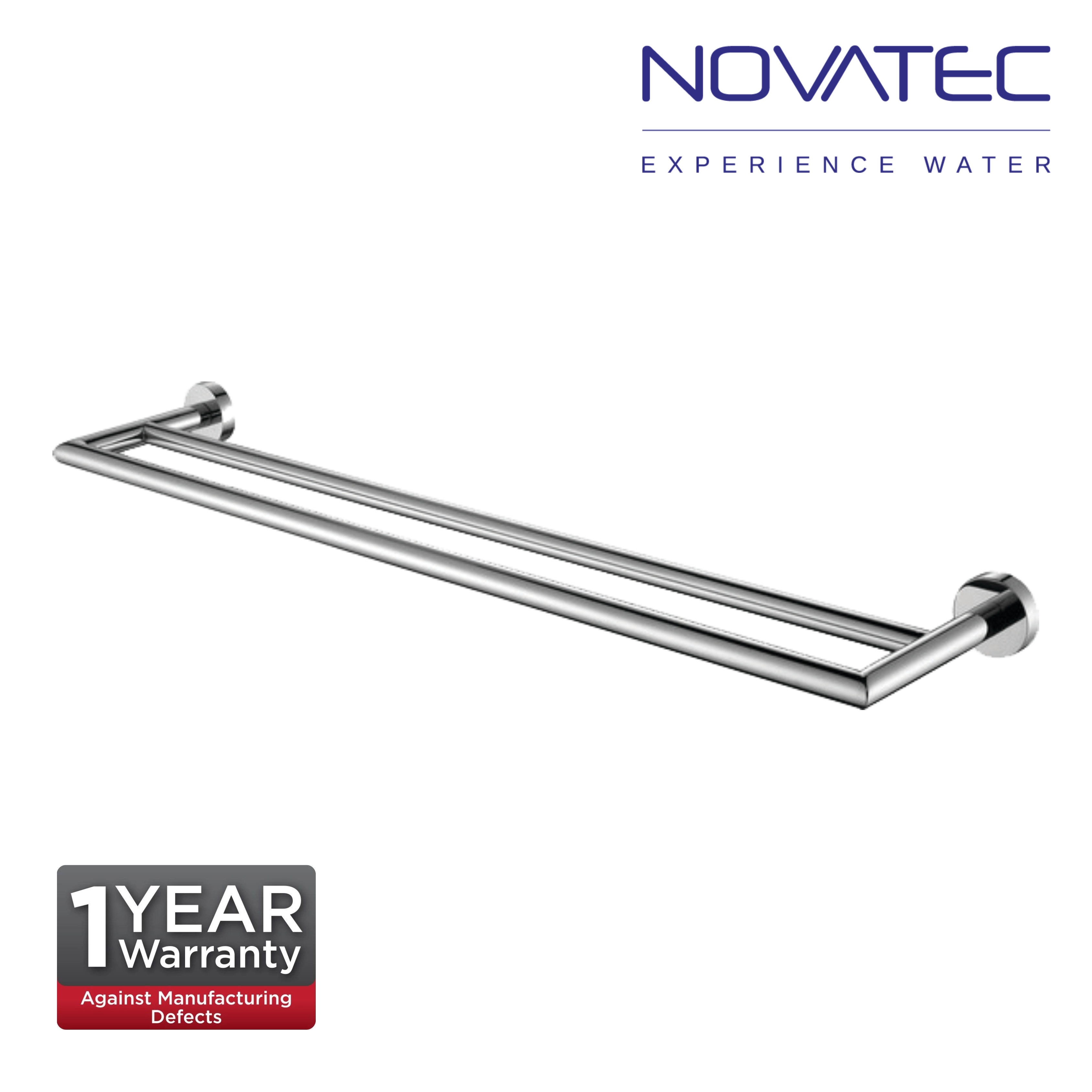 Novatec  Ceres Chrome Plated Double Towel Rail (NVB3304)