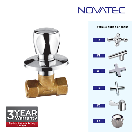 Novatec 1 Inch Concealed Full Turn Stopcock F5-1117A-FT