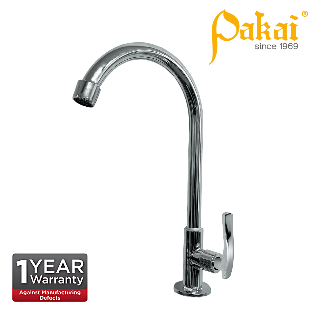 Pakai EKON Chrome Plated Pillar SInk Tap With Swivel Spout