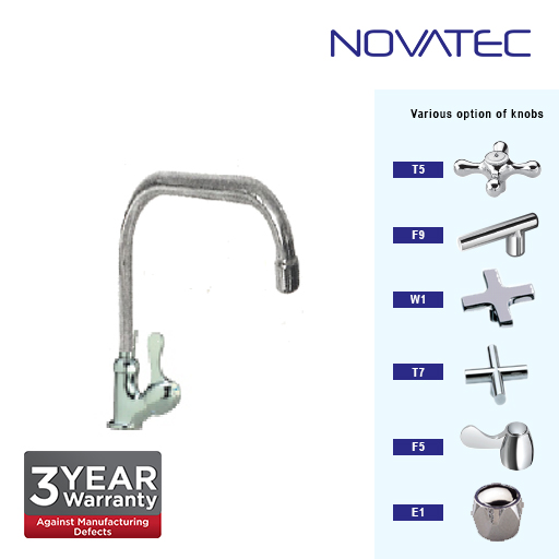 Novatec Kitchen Chrome Plated Pillar Sink Tap E1-1171SQ