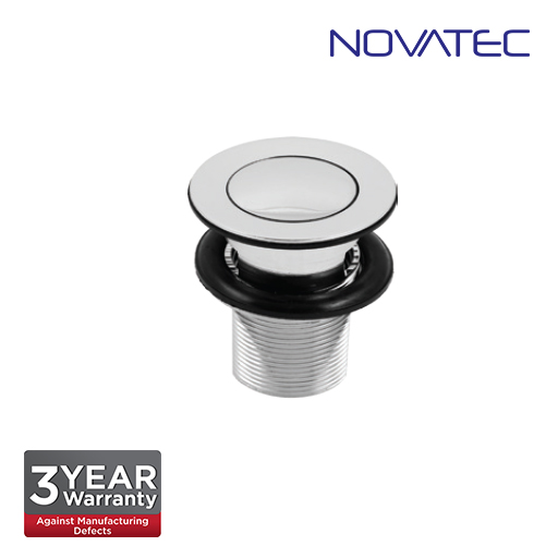 Novatec 32mm Chrome Plated Push Pop-Up Waste With Overflow PW-R800