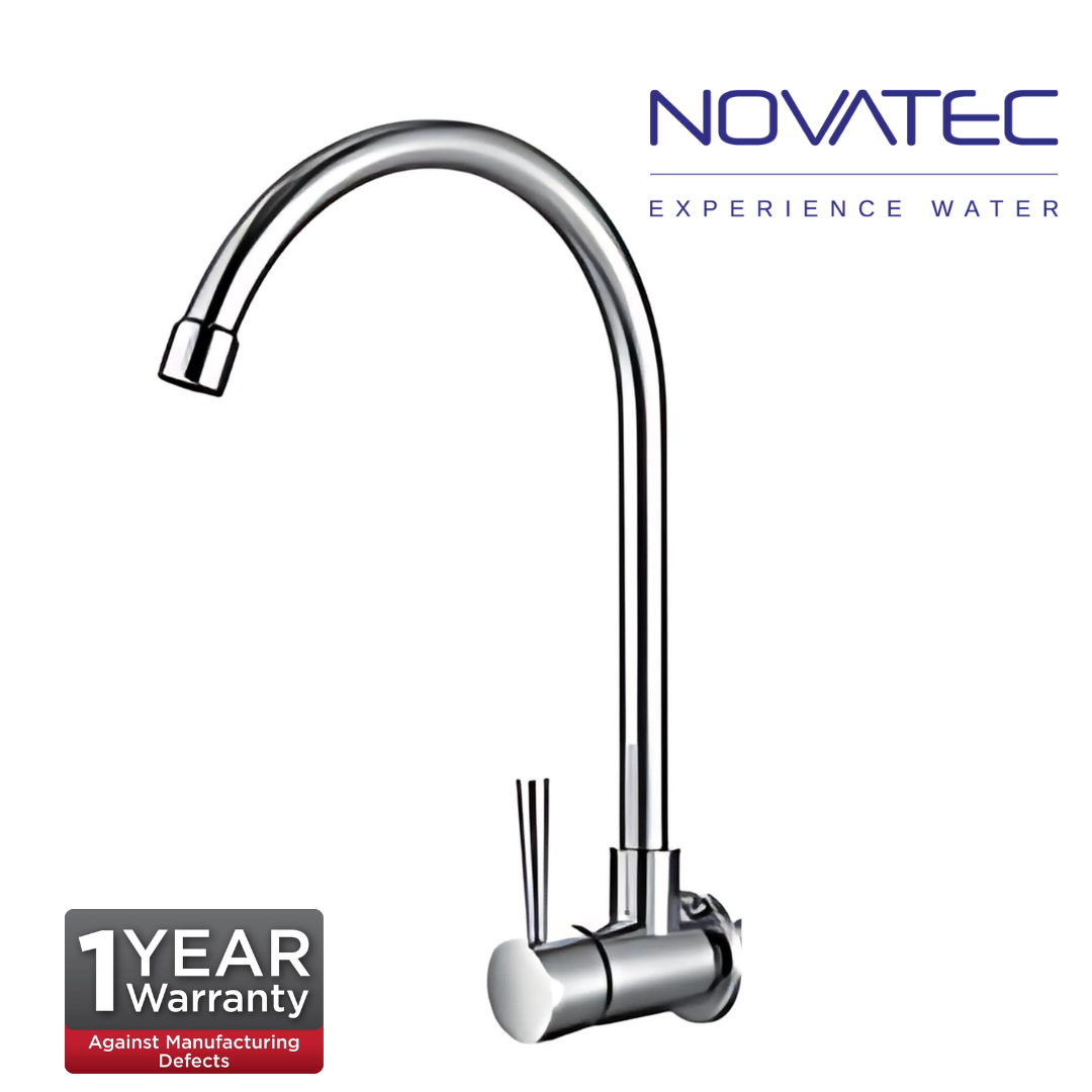 Novatec  Helious Chrome Plated Wall Sink Tap