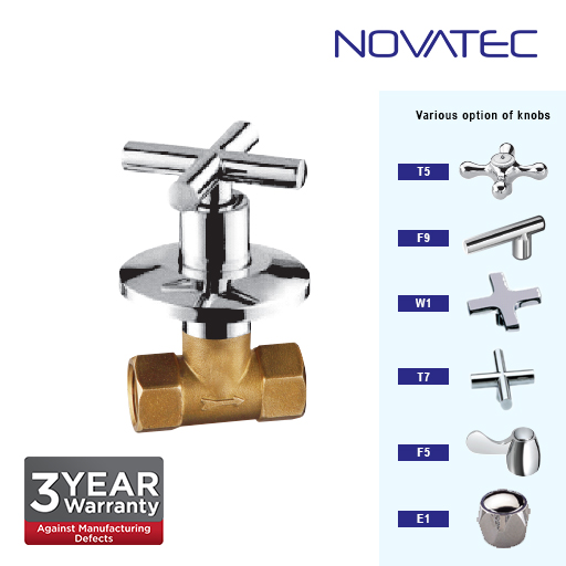 Novatec 1 Inch Concealed Full Turn Stopcock T7-1117A-FT