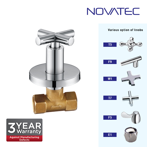 Novatec 1 Inch Concealed Full Turn Stopcock W1-1117A-FTD
