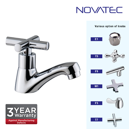 Novatec Chrome Plated Basin Pillar Tap T7-1123