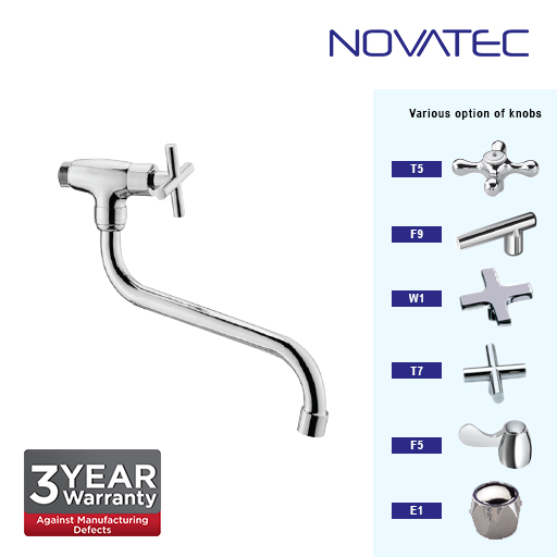 Novatec Chrome Plated Wall Ablution Tap T7-1151S