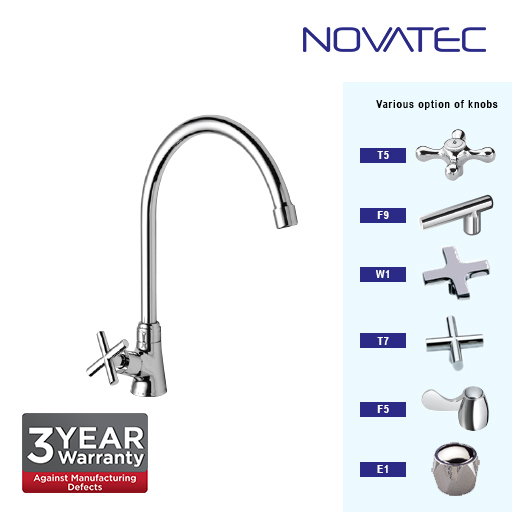 Novatec Chrome Plated Pillar Sink Tap T7-1171H