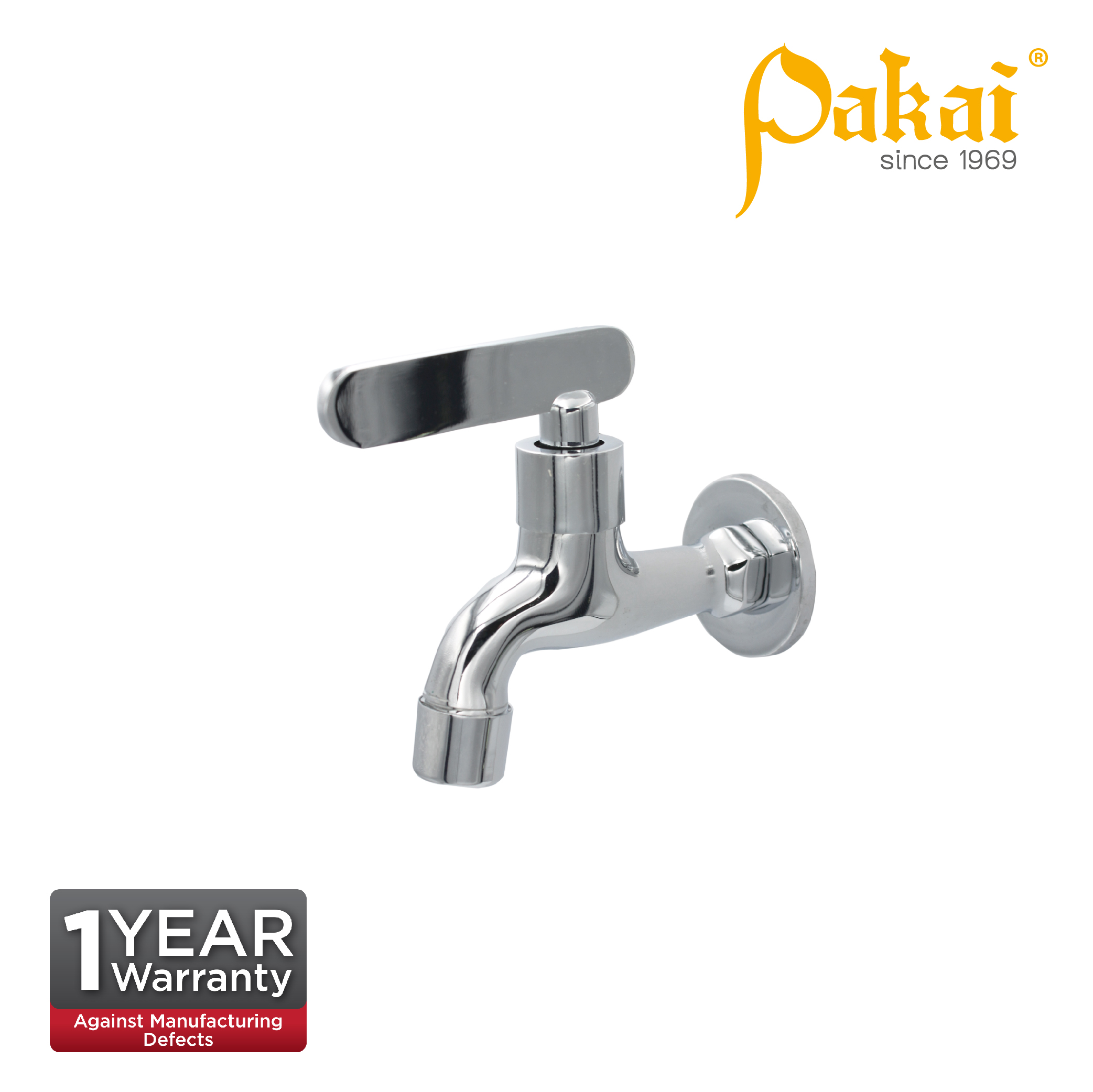 Pakai VERTO Chrome Plated Wall Bib Tap