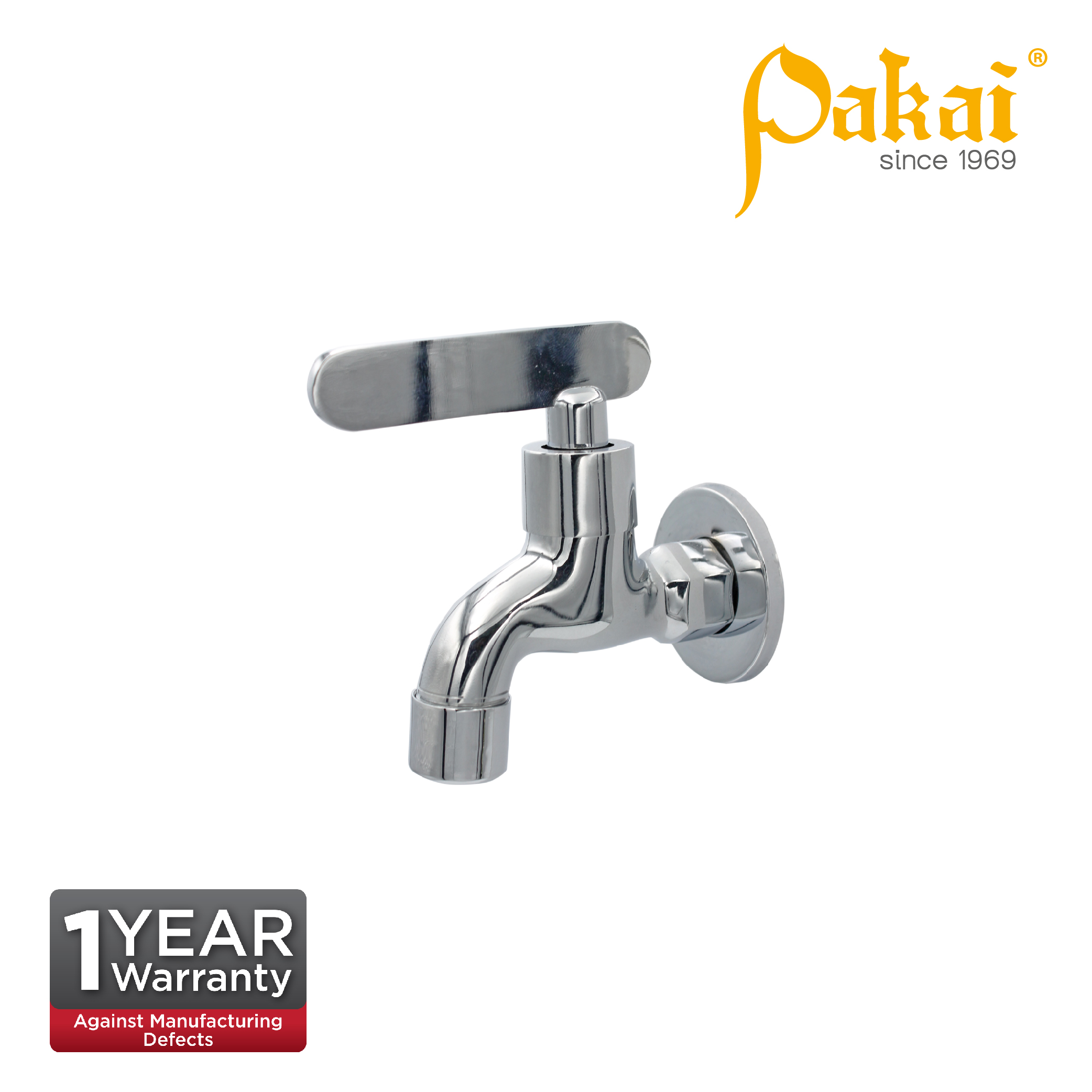 Pakai VERTO Chorme Plate Short Wall Bib Tap